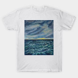 Oil Painting - Restless Sea 18" x 24" T-Shirt